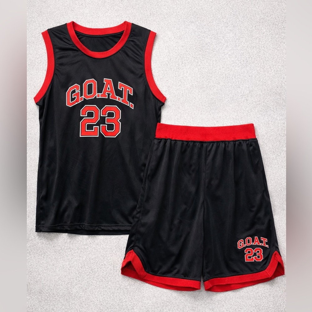 Black and Red GOAT 23 Men's Jersey Set NWT